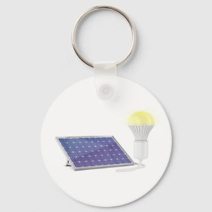 太陽電池パネルおよび電球 キーホルダー
