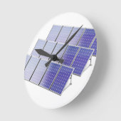 太陽電池パネルのグループ ラウンド壁時計 (傾斜)