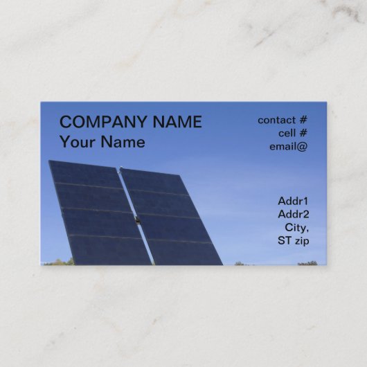 太陽電池パネルの追跡 名刺 (正面)
