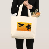 太陽面の滑つるり ラージトートバッグ (正面(商品))