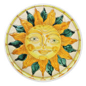 太陽顔と葉レイハッピーサンシャイン セラミックノブ (正面)