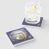 太陽顔/月顔大理石コースター ストーンコースター (横)