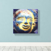 太陽顔/月顔巻きキャンバス キャンバスプリント (インサイチュ (ウッドフロア))