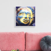 太陽顔/月顔巻きキャンバス キャンバスプリント (インサイチュ (リビング))