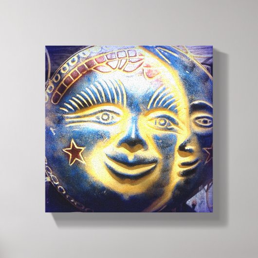 太陽顔/月顔巻きキャンバス キャンバスプリント (正面)