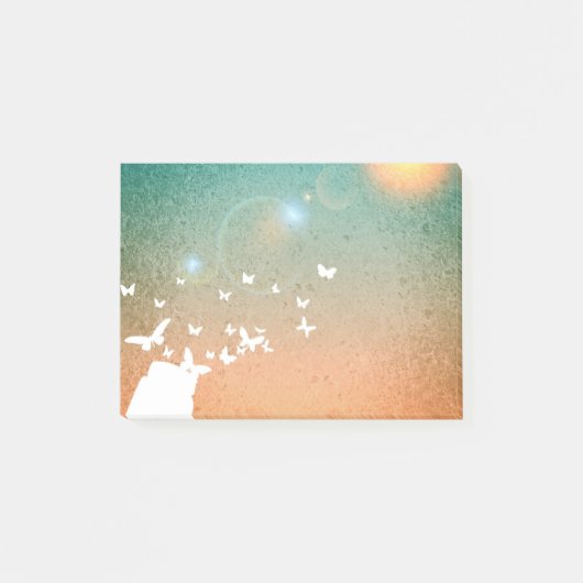 太陽飛んでいるに向かって蝶 ポストイット (正面)