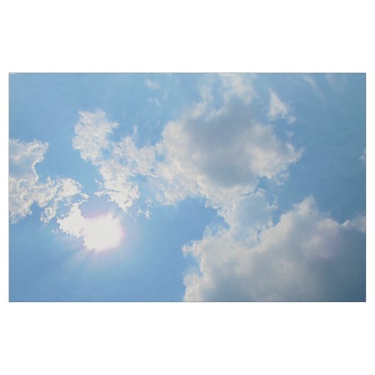 太陽鮮やかと雲の写真と青い空 ファブリック (ヤード)