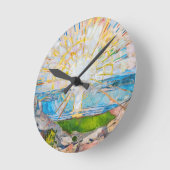 太陽1909 | エドバードムンク | ラウンド壁時計 (傾斜)