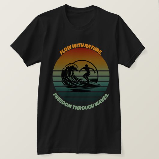 「太陽、サーフィン、魂」🌊 Tシャツ (デザイン正面)