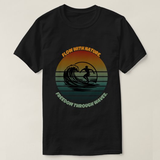 「太陽、サーフィン、魂」🌊 Tシャツ (デザイン正面)