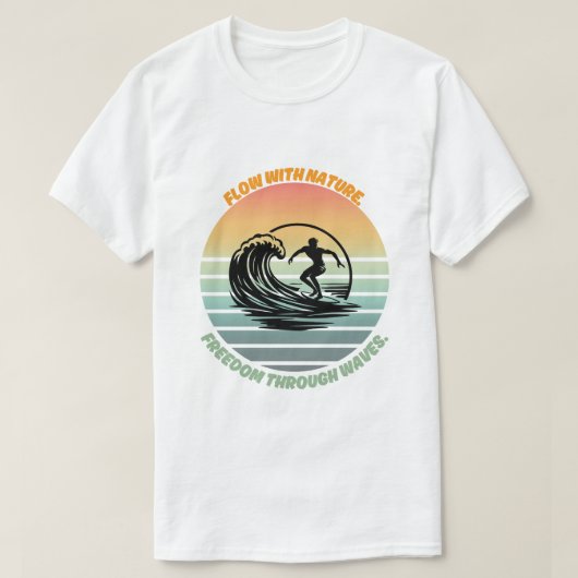 「太陽、サーフィン、魂」🌊 Tシャツ (デザイン正面)