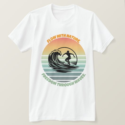 「太陽、サーフィン、魂」🌊 Tシャツ (デザイン正面)