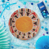 太陽 ソーラー エネルギー 黄色 オレンジ 赤 黒 ペーパープレート (パーティー)