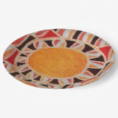 太陽 ソーラー エネルギー 黄色 オレンジ 赤 黒 ペーパープレート (アングル)