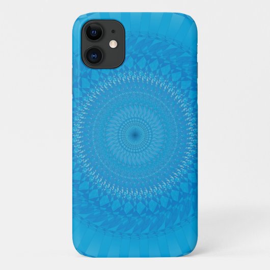 太陽 マンダラ 水色 Case-Mate iPhoneケース (裏面)