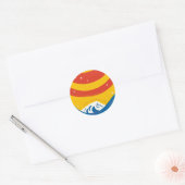 太陽、星、および波 ラウンドシール (封筒)