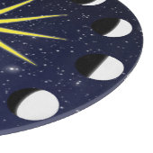 太陽、月の位相と星 カッティングボード (角)