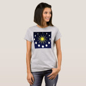 太陽、月の位相と星 Tシャツ (正面フル)