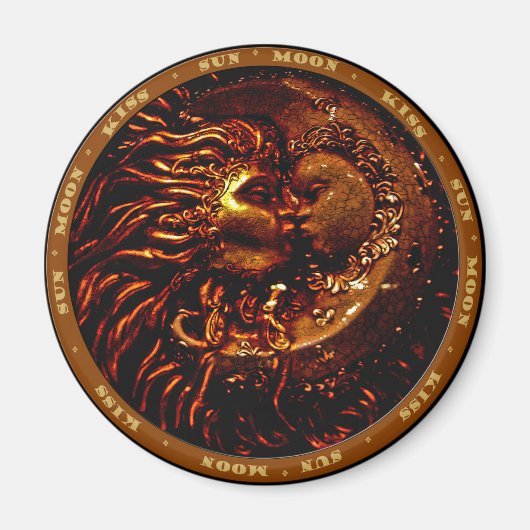 太陽，月，キスギフト マグネット (正面)