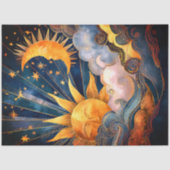 太陽、月、星のティシュペーパー 薄葉紙 (正面)