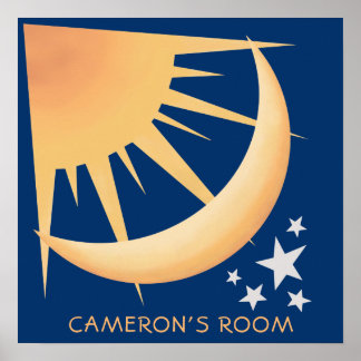 太陽、月、星の装飾的なスクエアポスター ポスター