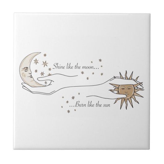 太陽・月・星セラミックタイル タイル (正面)