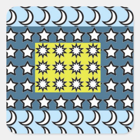 太陽、月、星 スクエアシール (正面)