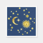 太陽、月、星 スタンダードカクテルナプキン (正面)