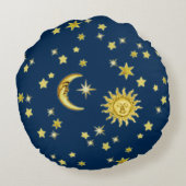太陽、月、星 ラウンドクッション (裏面)