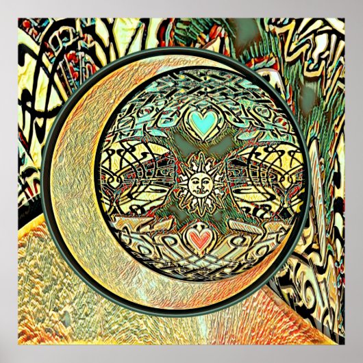 太陽、月、陰陽、生命の木 ポスター (正面)