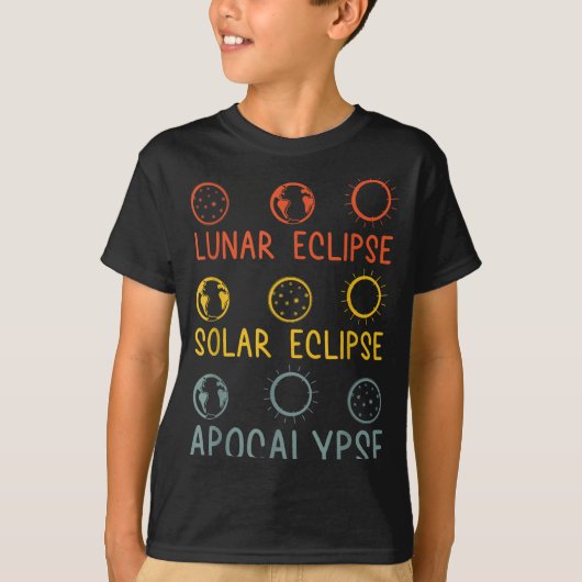 太陽 月 食 末日 天体 Tシャツ (正面)