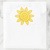 太陽 楕円形シール (バッグ)