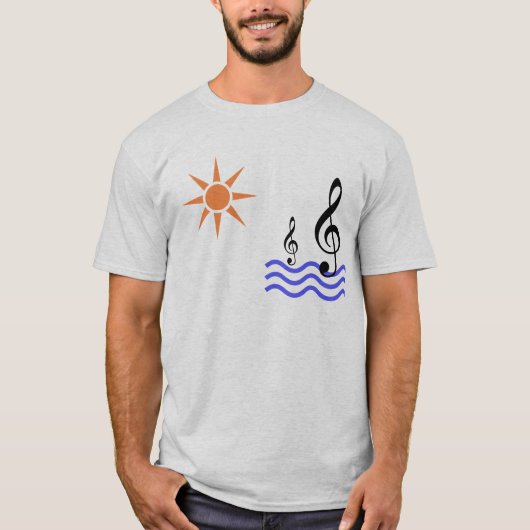 太陽、水、音符 Tシャツ (正面)