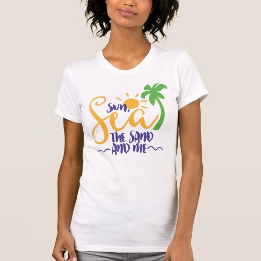 太陽、海、砂と私の女の子 Tシャツ (正面)
