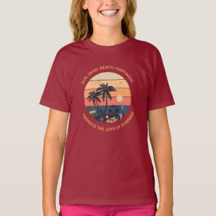 太陽、砂、ビーチ、幸せ、夏の喜びを受け入れる Tシャツ