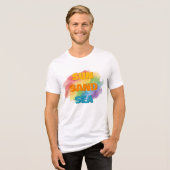 太陽 砂 海 夏 Tシャツ ミニマル ビーチ グラフィック (正面全面)