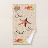 太陽、砂、砂タオルセット バスタオルセット (ハンドタオル)