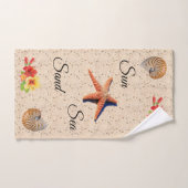 太陽、砂、砂タオルセット バスタオルセット (ハンドタオル)