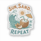 "太陽、砂、繰り返し"シール シール (正面)
