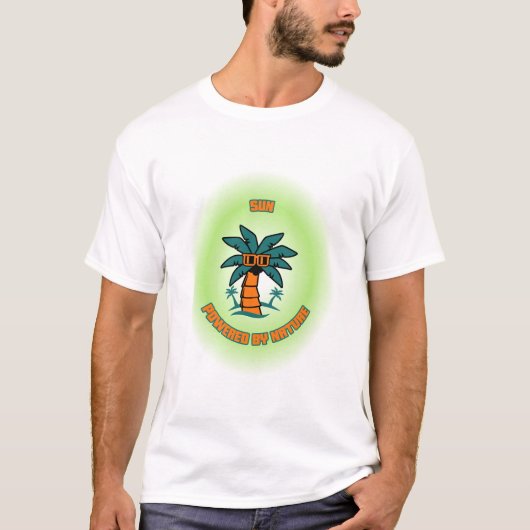 太陽: 自然の力 グリーンエネルギー Tシャツ (正面)