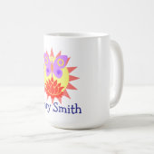 太陽、蝶、花 コーヒーマグカップ (正面右)