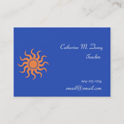 太陽、青 名刺 (正面)