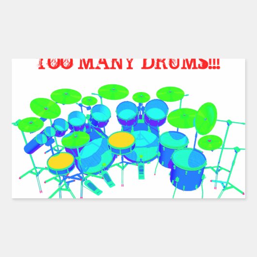 太鼓が多過ぎることはない! 長方形シール (正面)
