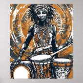 太鼓のエコー – 部族の強さとリズム ポスター (正面)