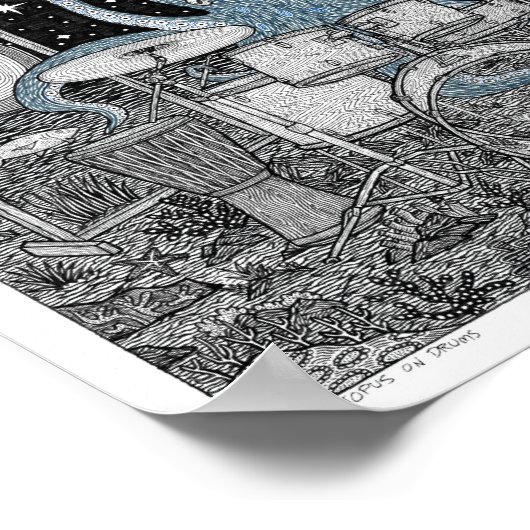 太鼓のタコ ポスター (角)