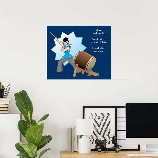 太鼓の匂い素晴らし(アート+俳句) ポスター (ホームオフィス)