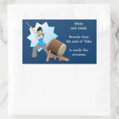 太鼓の匂い素晴らし（アート+俳句） 長方形シール (バッグ)