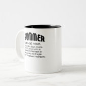 太鼓の達人を太鼓遊で鳴らす人 ツートーンマグカップ (正面左)