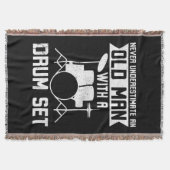 太鼓をセットにした老人 スローブランケット (正面)