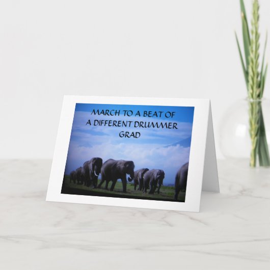 「太鼓持ちのビートに違う行く」象 カード (正面)